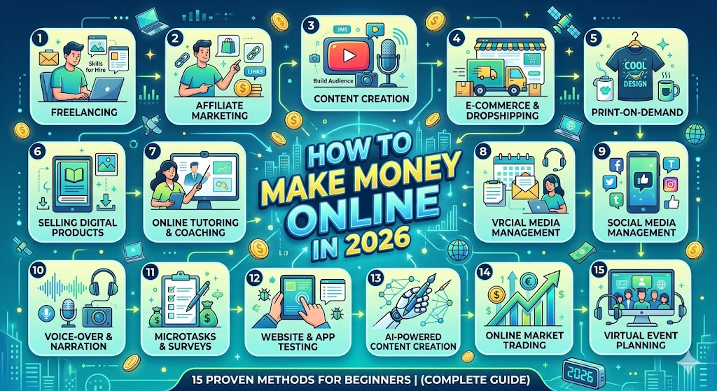 How to Make Money Online in 2026: 15 Proven Methods for Beginners (Complete Guide)